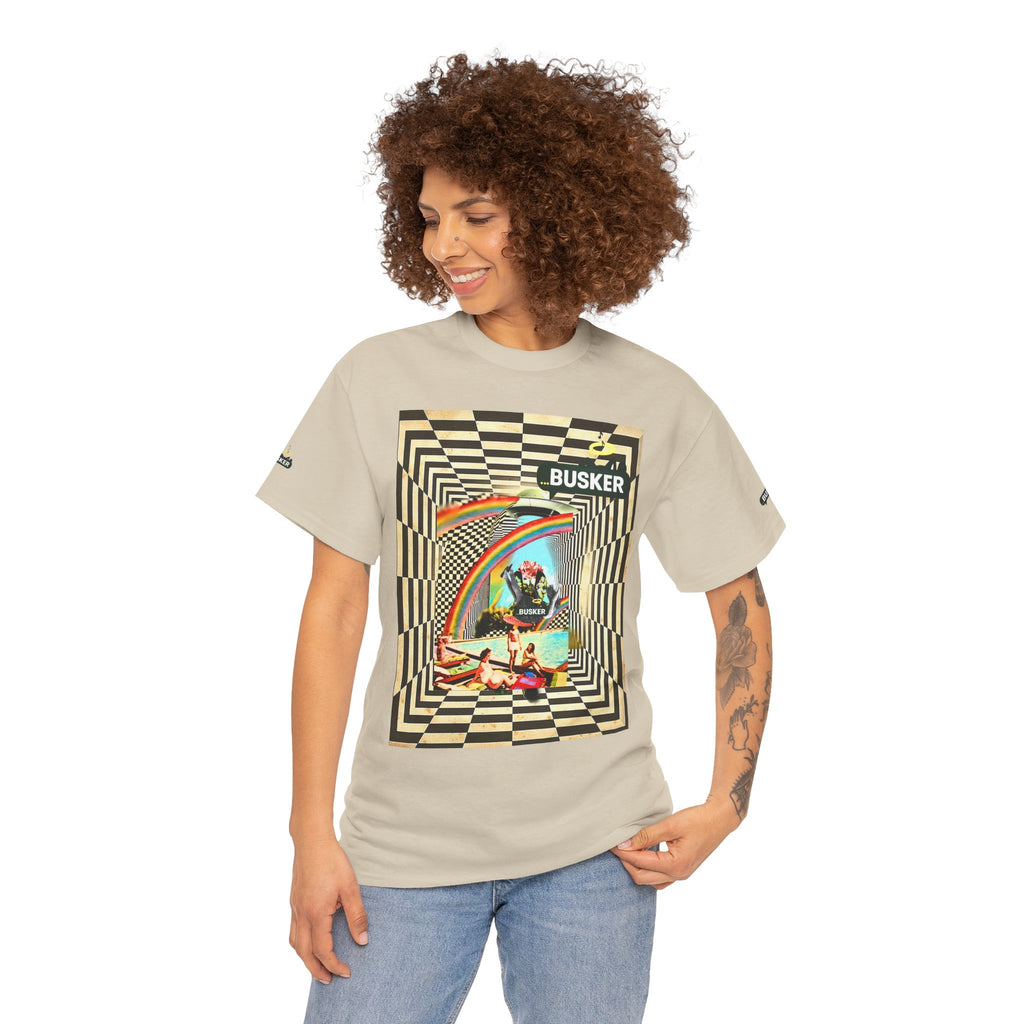 Retro Busker Graphic Tee - Unisex Heavy Cotton