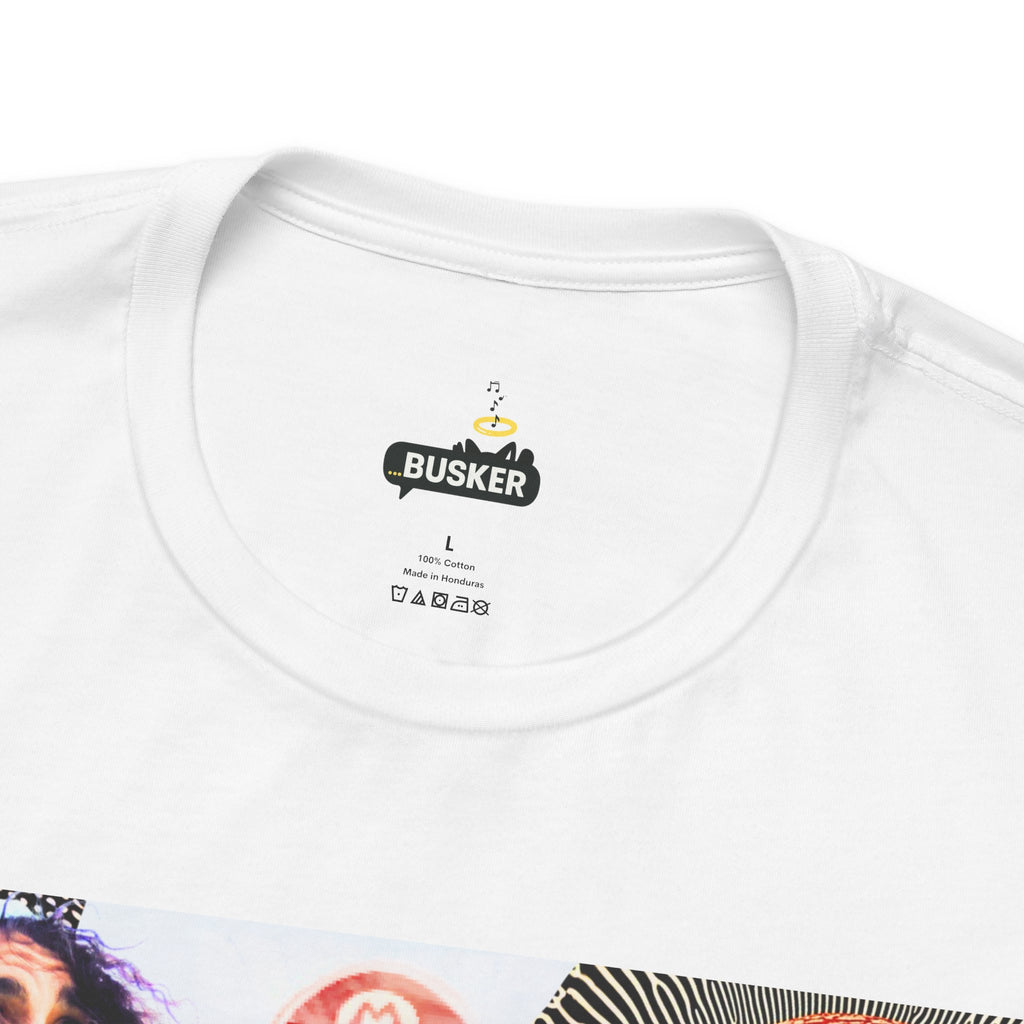 Busker Vibe Unisex Tee - Music & Art Collage Design