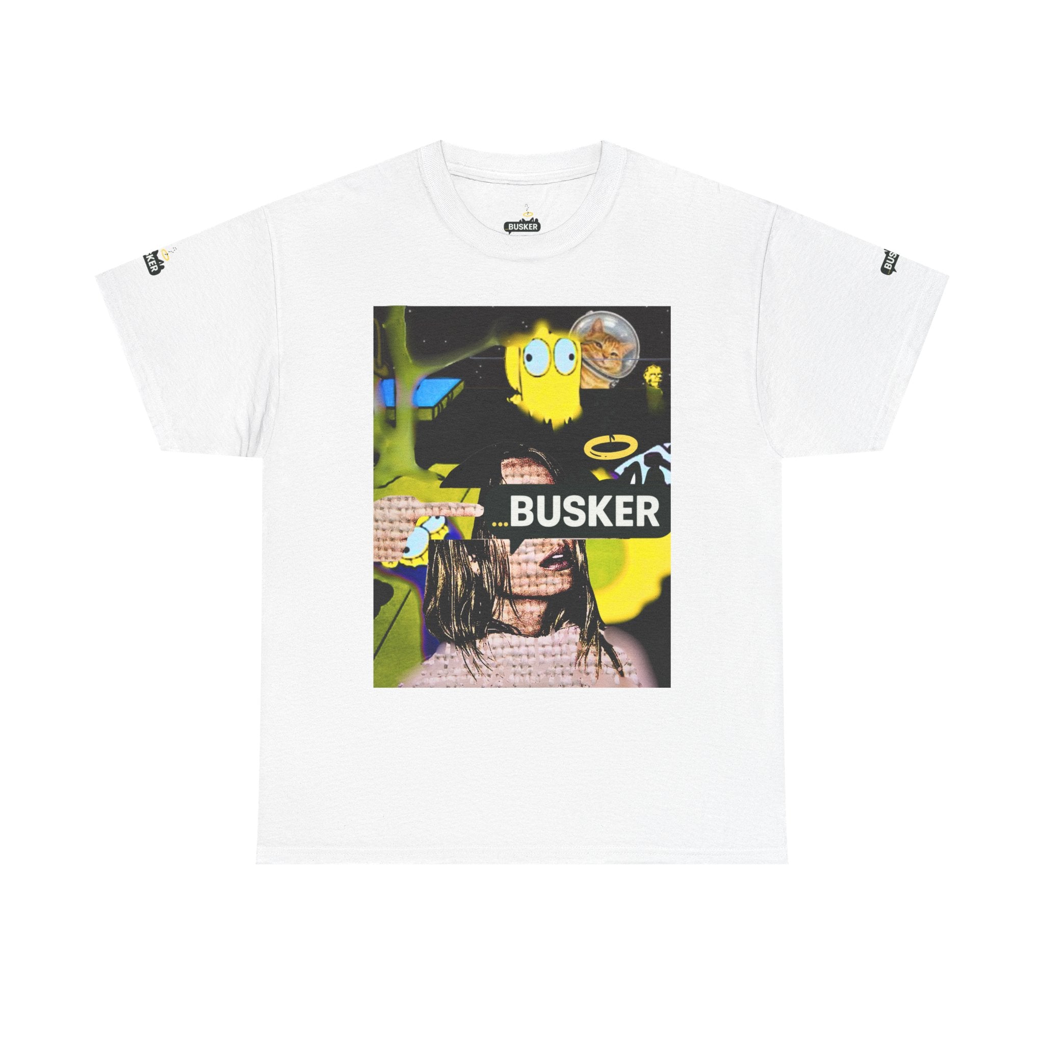 Artistic Unisex Heavy Cotton Tee - 'BUSKER' Graphic Design