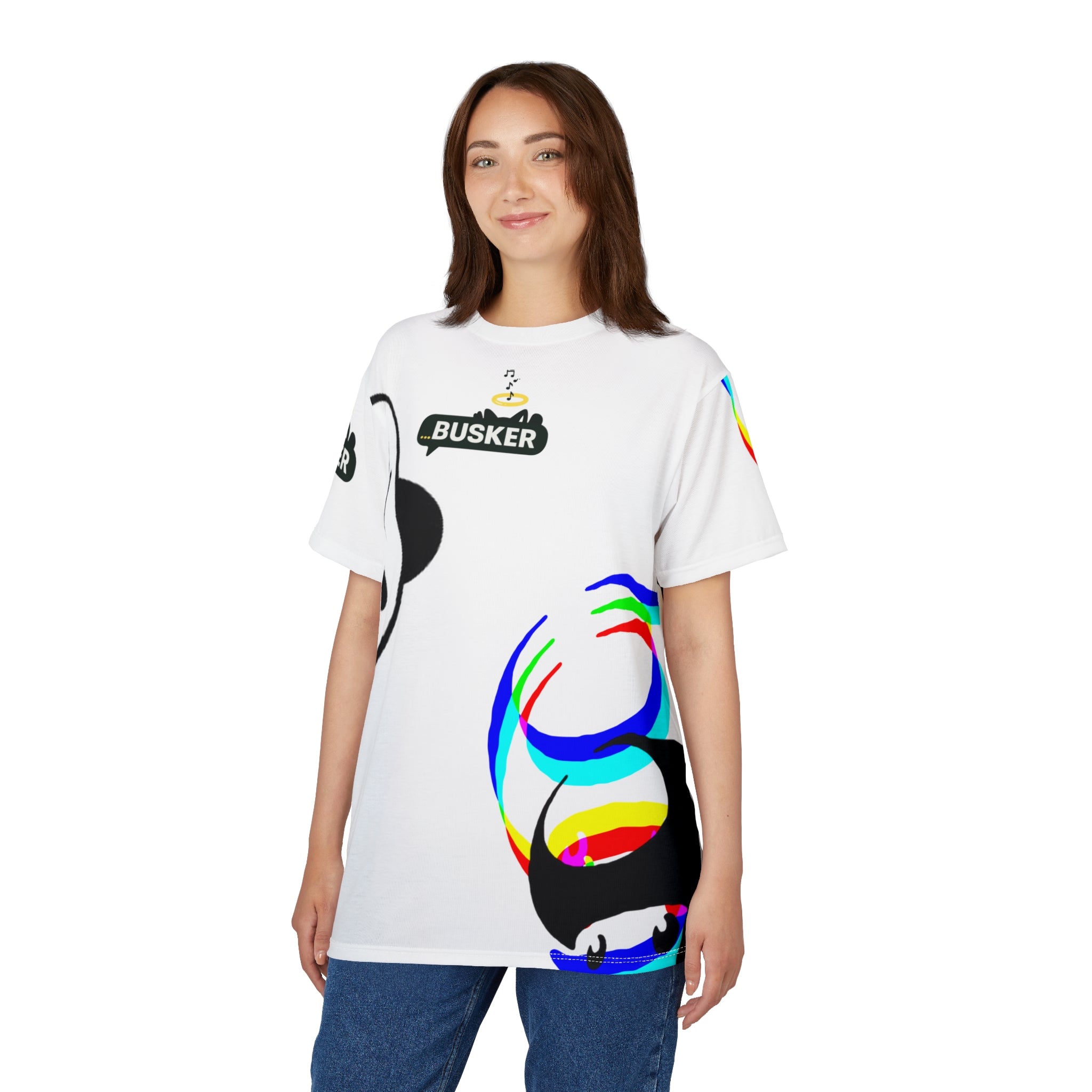 Rainbow Panda Unisex Tee, Fun Graphic T-Shirt for Animal Lovers, Stylish Casual Wear, Perfect Gift for Friends, Summer Fashion