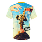 Unique Graphic Tee, Fun AOP T-Shirt, Youthful Streetwear, Urban Casual Wear, Perfect for Festivals, Summer Vibe Shirt