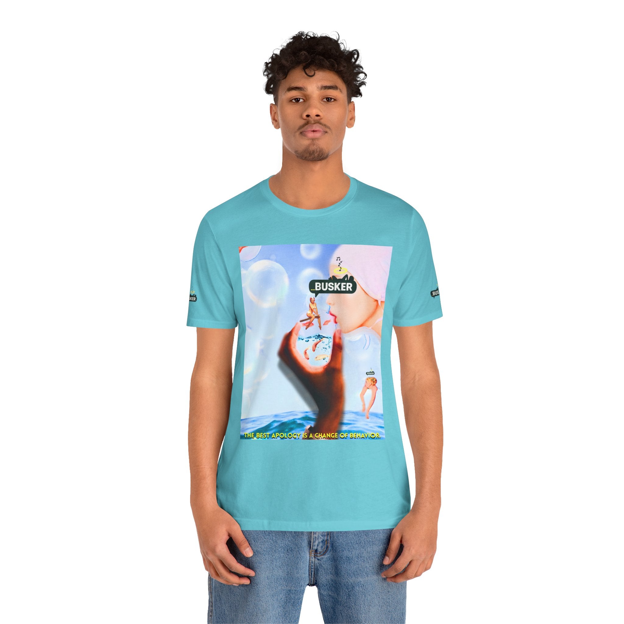 Busker Vibe Unisex Jersey Tee – Colorful Artistic Design for Summer Fun
