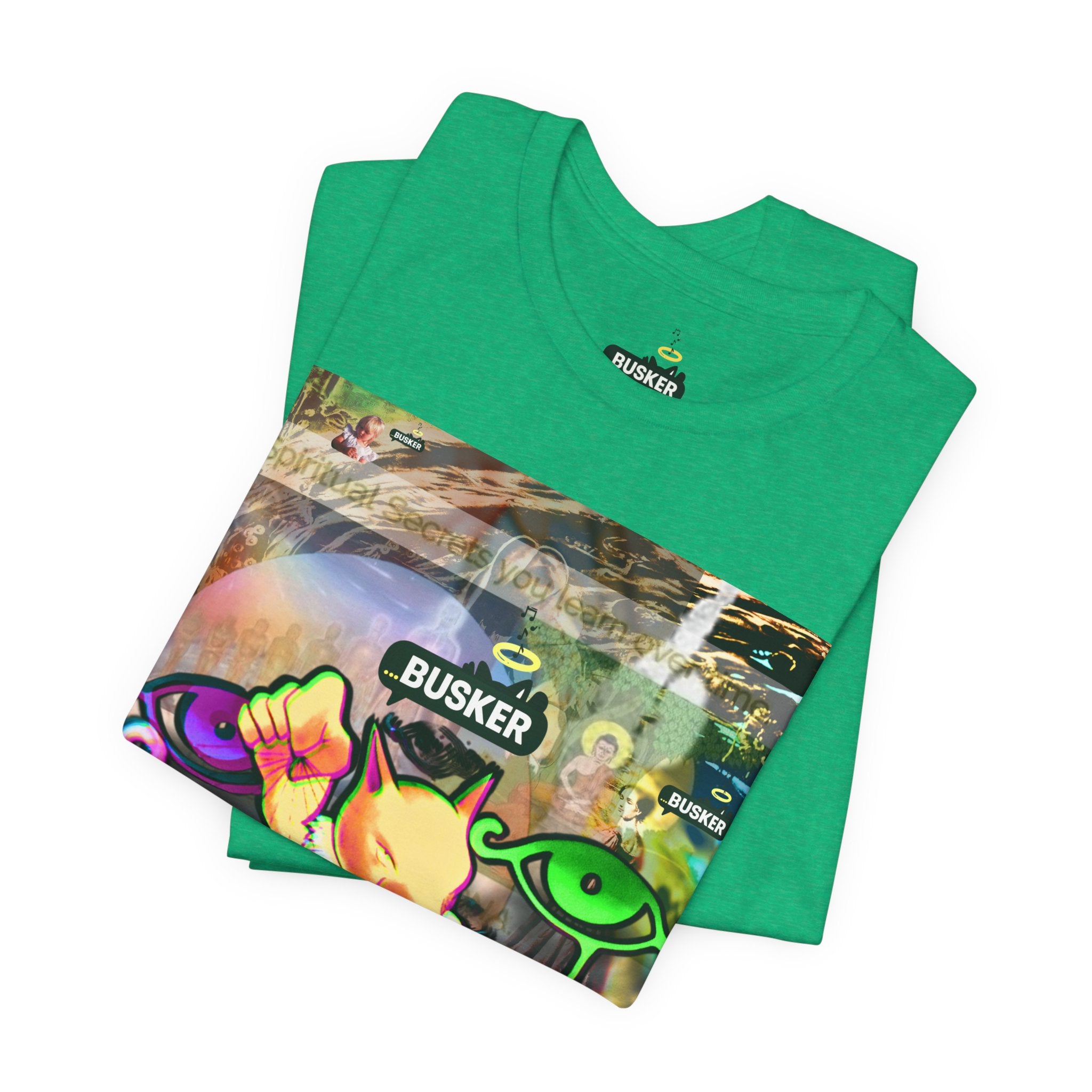 Vibrant Busker Art Tee for Creative Souls