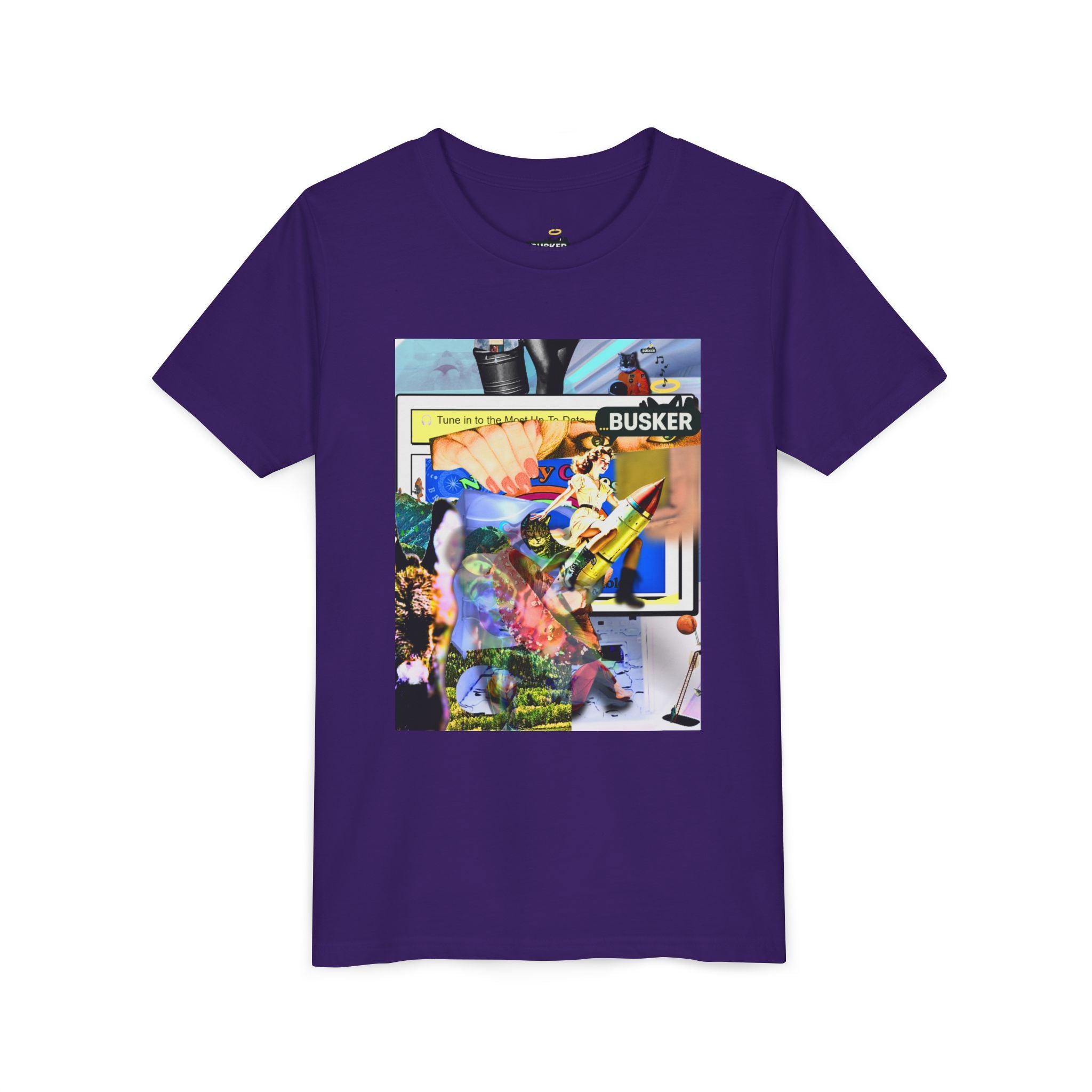 Colorful Youth Short Sleeve Tee - "Busker" Graphic Art Top