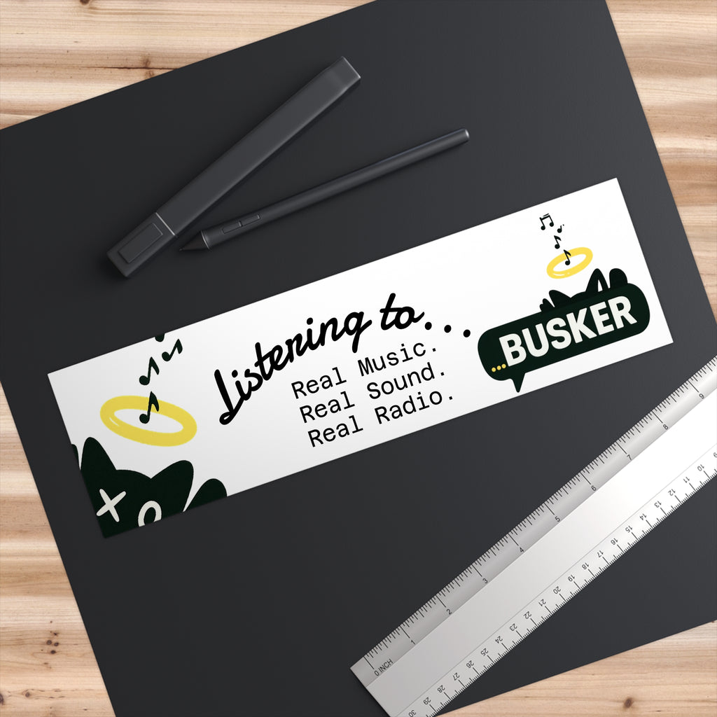 Music-Themed Bumper Stickers, Vinyl Car Decal, Gift for Music Lovers, Cool Car Accessories, Busker Radio Vibes, Fun Vehicle Decor