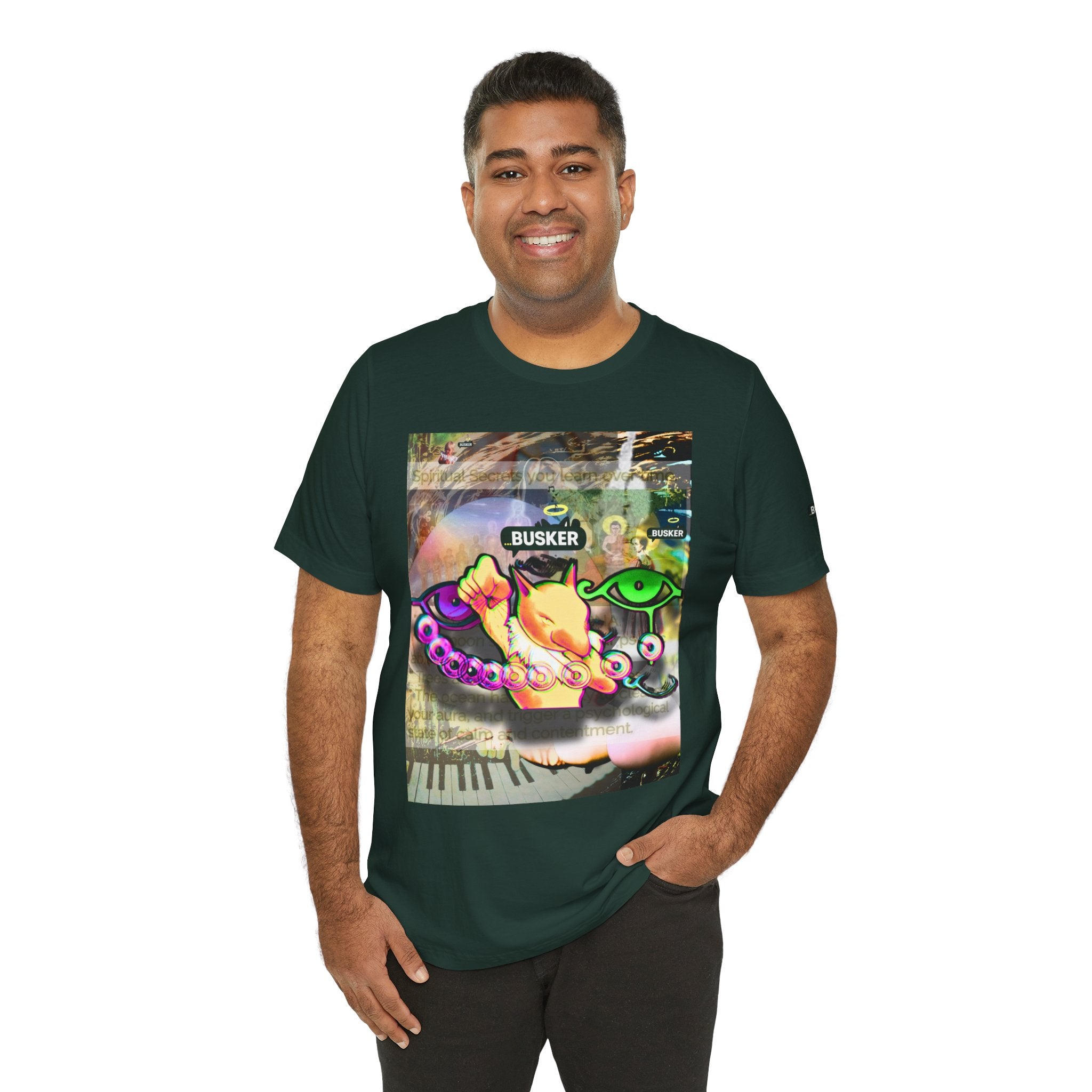 Vibrant Busker Art Tee for Creative Souls