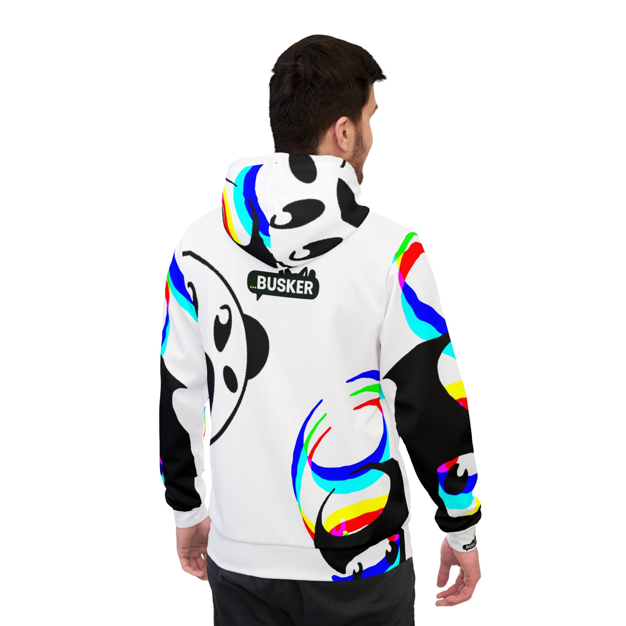 Colorful Panda Graphic Athletic Hoodie for Fun & Comfort, Gift for Sports Lovers, Trendy Apparel, Streetwear Style, Unisex