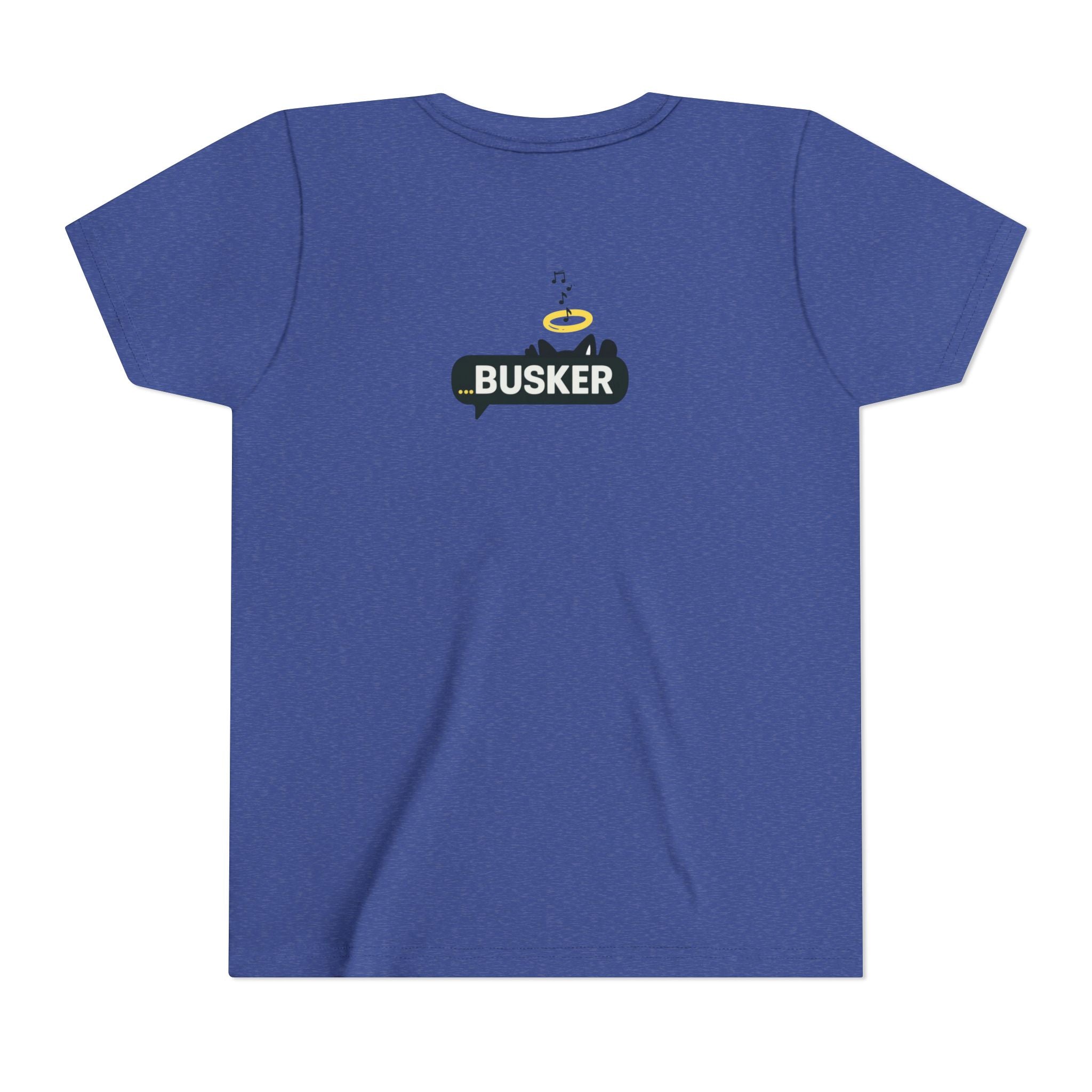 Youth Graphic Tee with Fun 'Busker' Design, Cool Summer Shirt, Gifts for Kids, Festival Attire, Trendy Youthwear