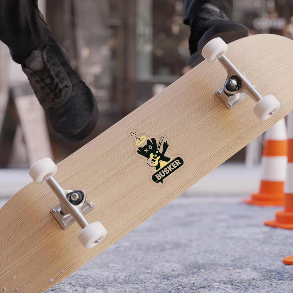 Busker Die-Cut Transparent Outdoor Sticker - Perfect for Decor, Gifts, Festivals, Musicians, and Car Enthusiasts