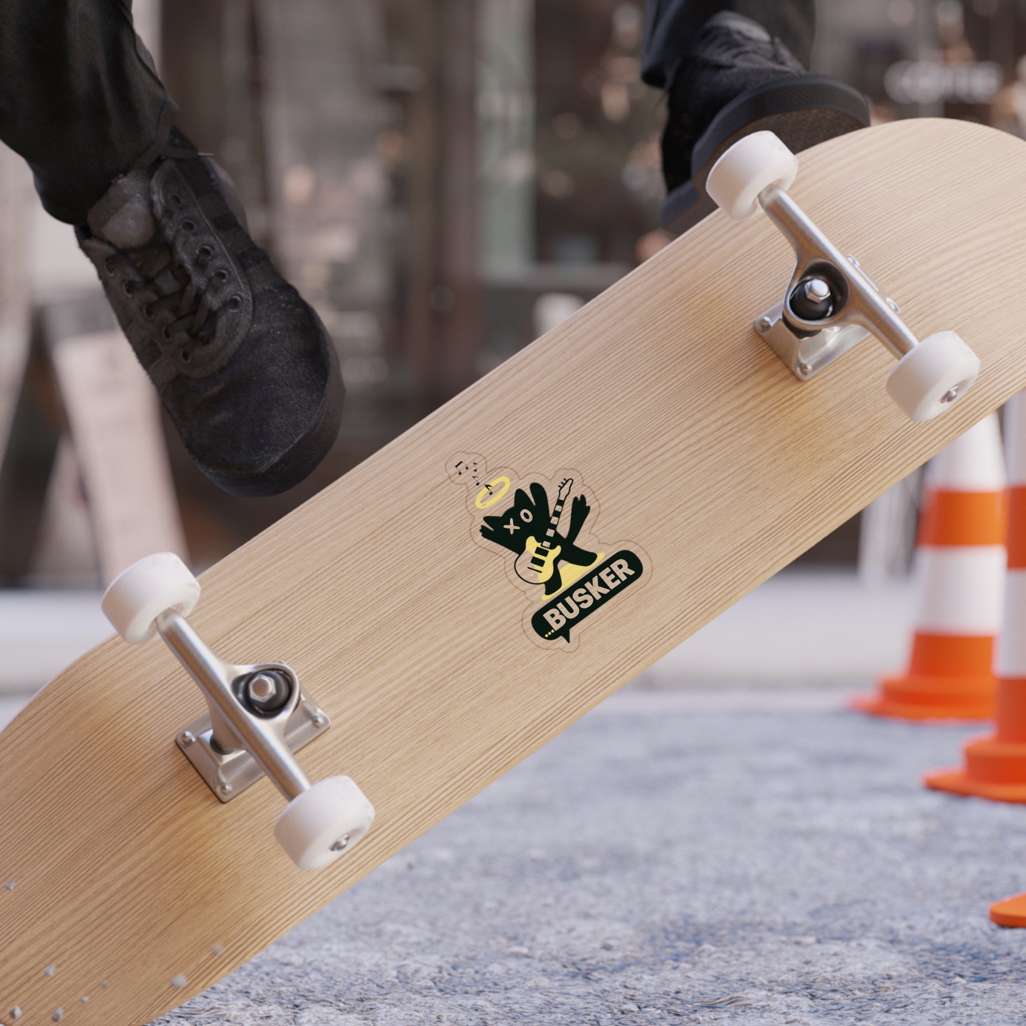 Busker Die-Cut Transparent Outdoor Sticker - Perfect for Decor, Gifts, Festivals, Musicians, and Car Enthusiasts