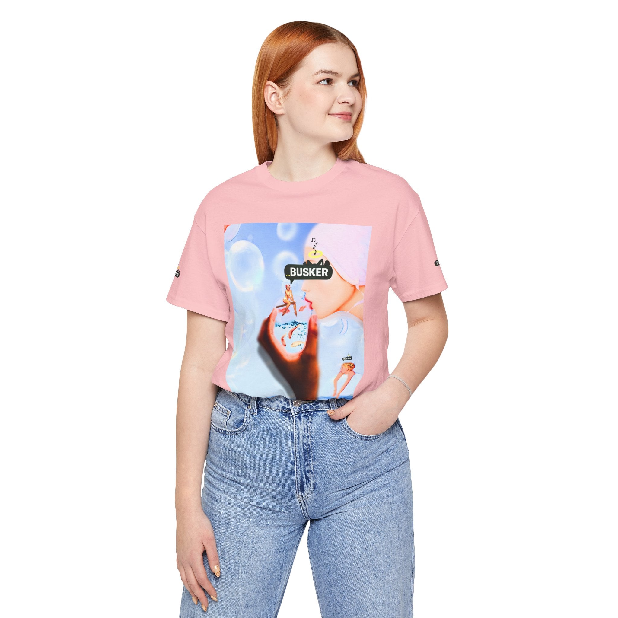 Busker Vibe Unisex Jersey Tee – Colorful Artistic Design for Summer Fun