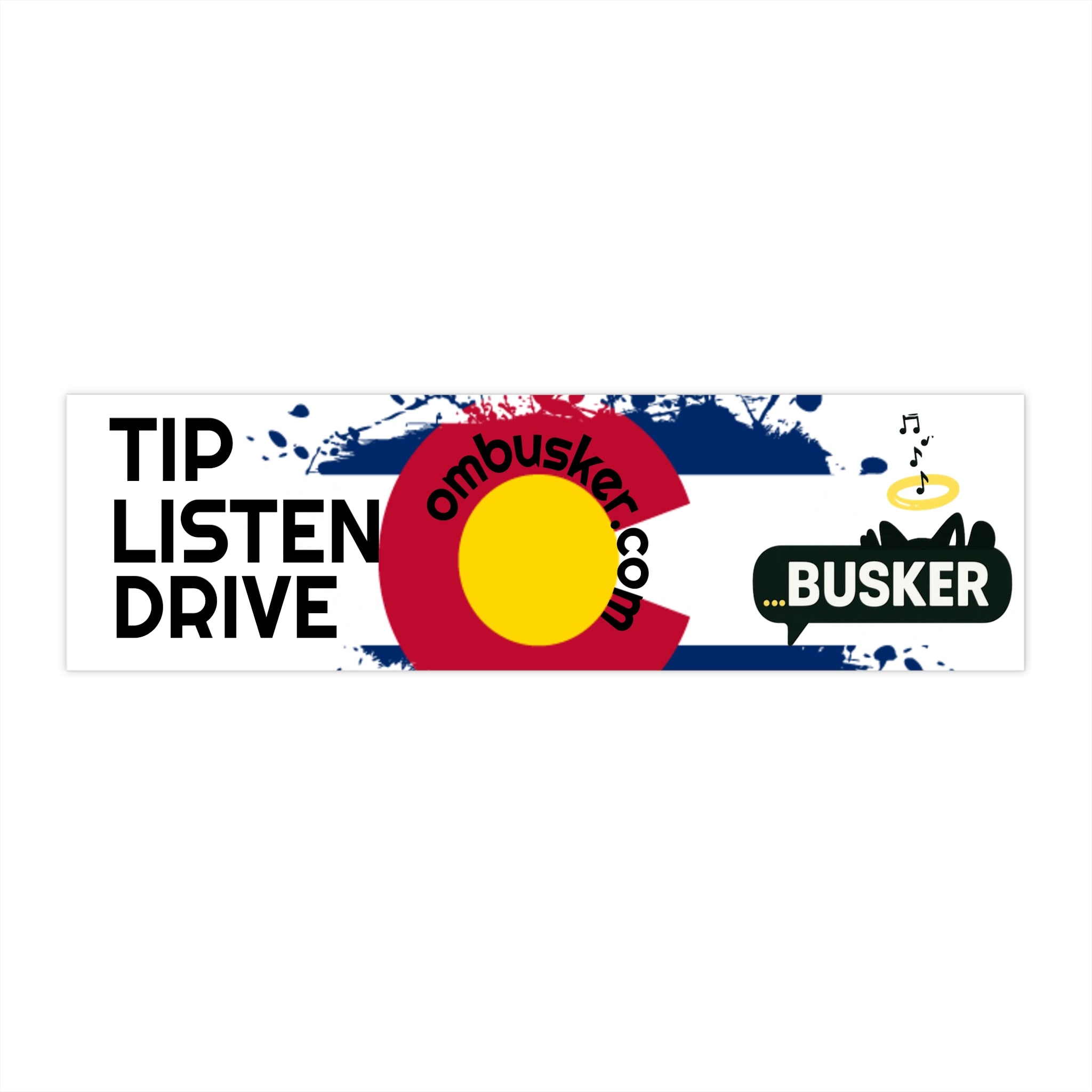 Colorful Busker Bumper Stickers | Creative Car Decor, Unique Gift for Music Lovers, Road Trip Essentials, Travel Accessories