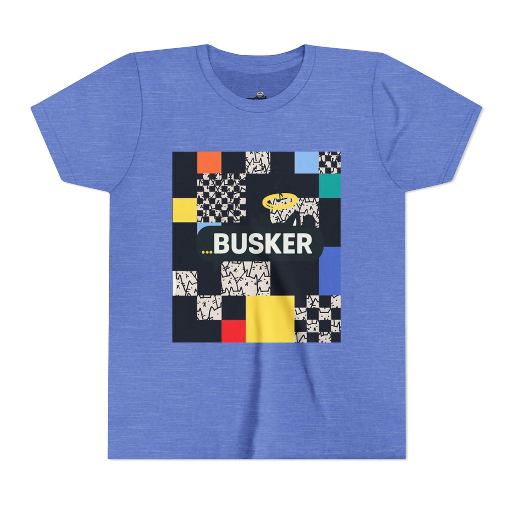 Colorful Youth Short Sleeve Tee - Perfect for Young Creators, Festivals, Birthdays, Casual Wear, Busker Themed Shirt
