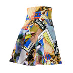 Vibrant Women's Skater Skirt - Fun Travel-Themed AOP Design