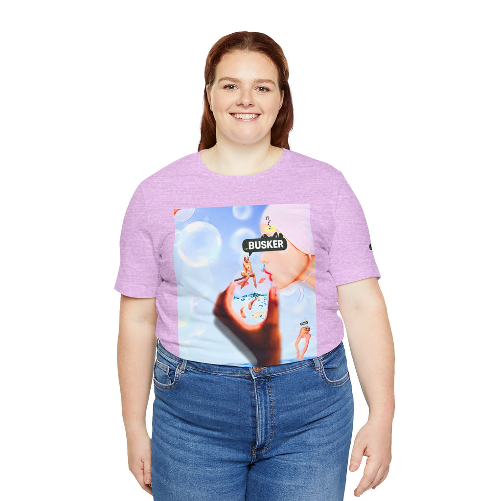 Busker Vibe Unisex Jersey Tee – Colorful Artistic Design for Summer Fun