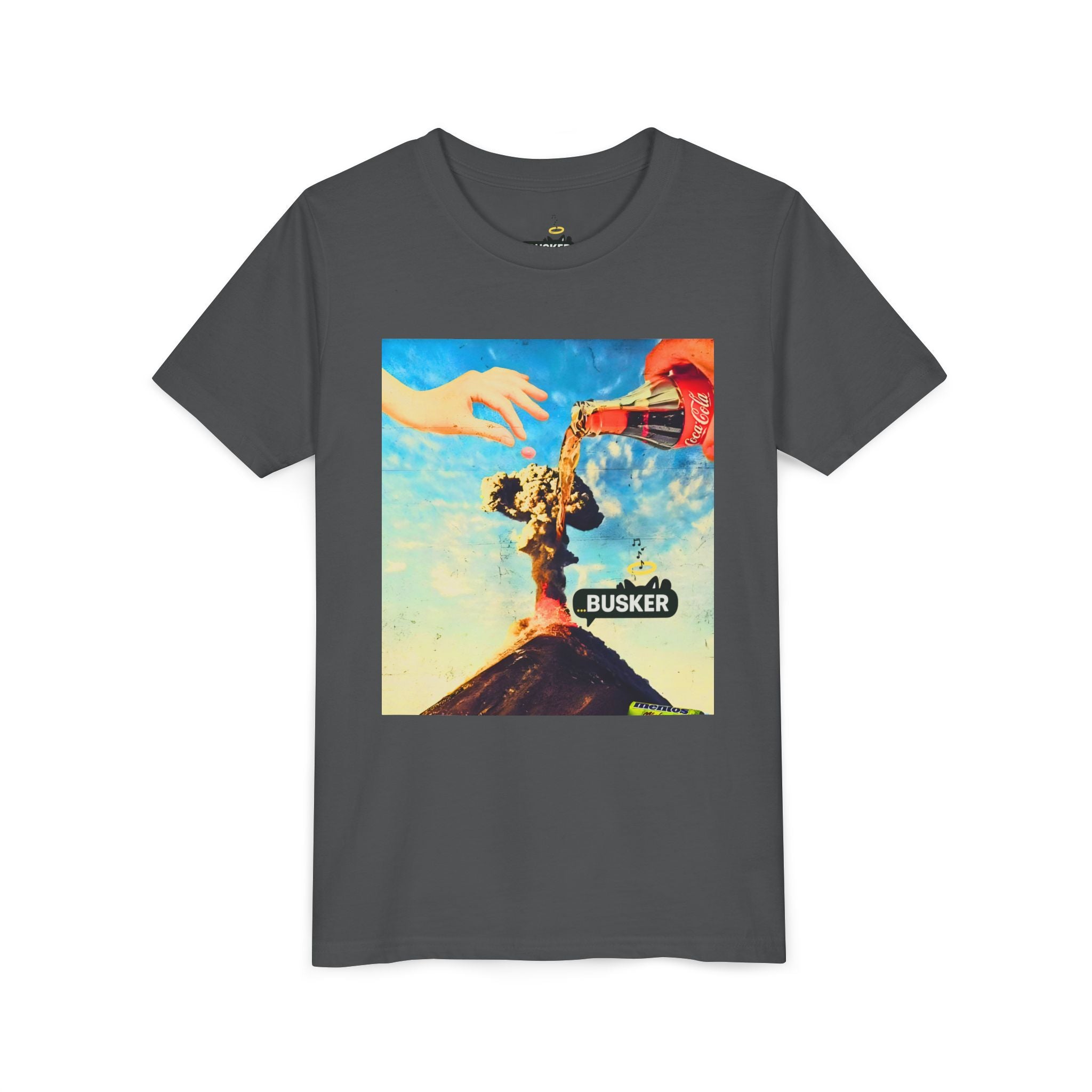 Busker Youth Short Sleeve Tee, Fun Summer Tee, Music Lover Gift, Kids Graphic T-Shirt, Festival Outfit, Creative Gift Idea