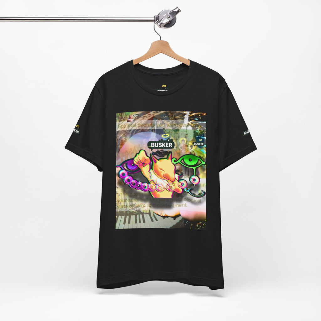 Vibrant Busker Art Tee for Creative Souls