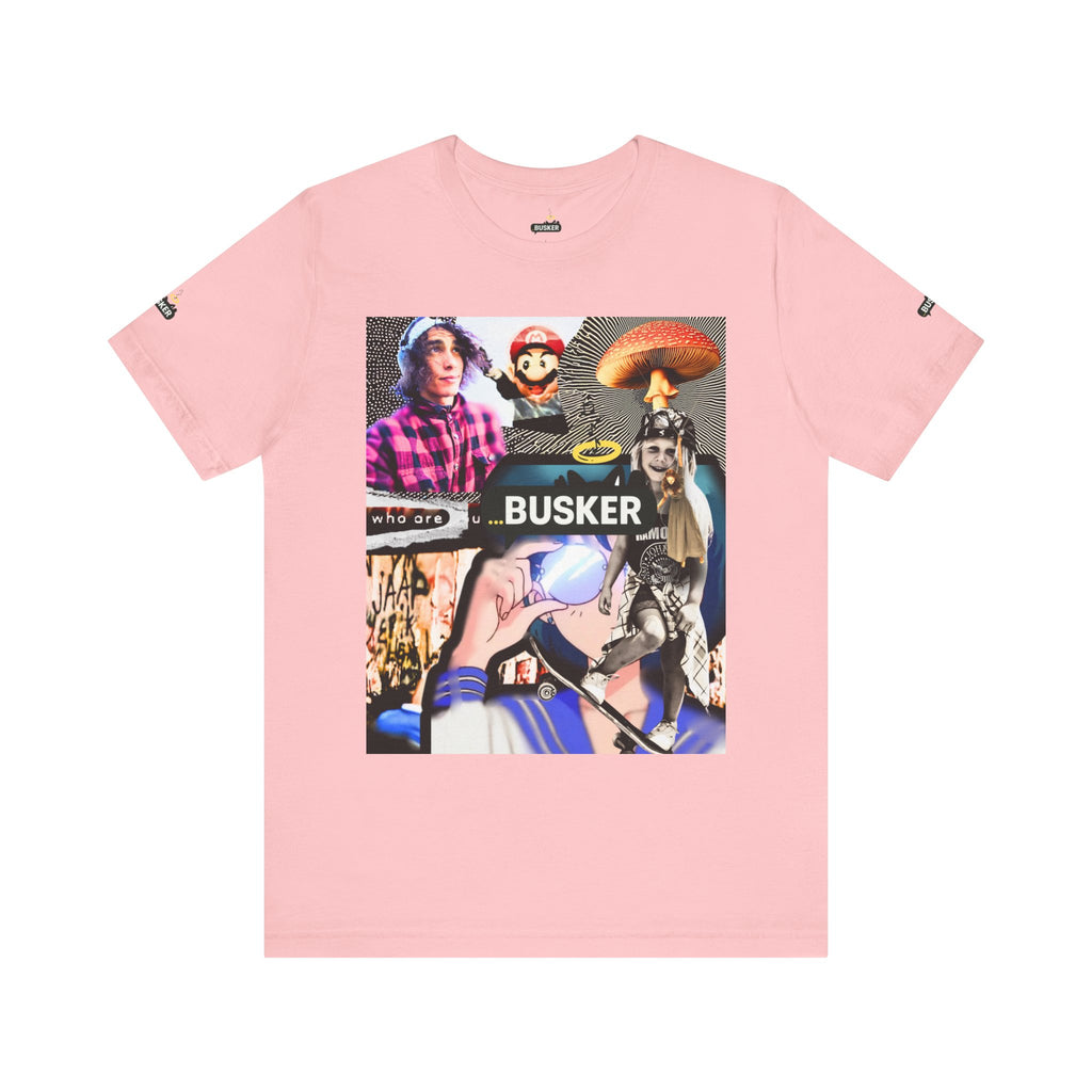 Busker Vibe Unisex Tee - Music & Art Collage Design