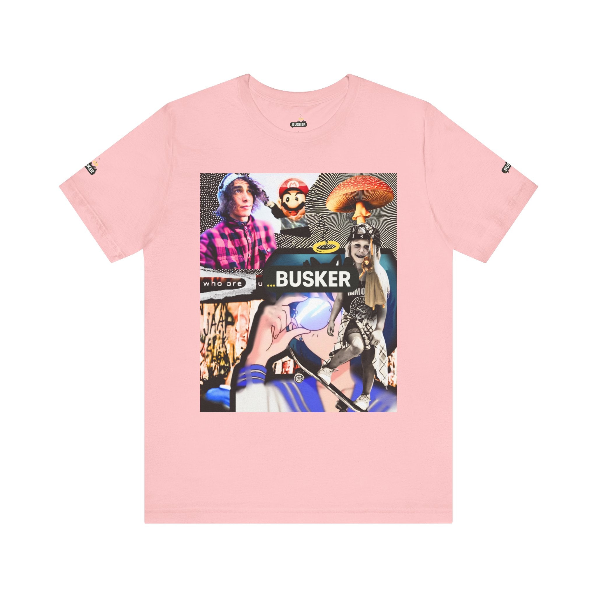 Busker Vibe Unisex Tee - Music & Art Collage Design
