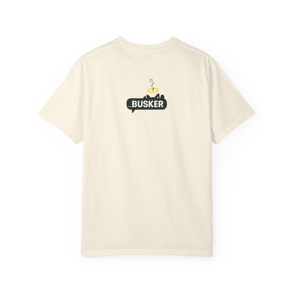 Vibrant Busker T-Shirt, Unisex Graphic Tee, Street Art Inspired Apparel, Casual Wear, Summer Festival Clothing