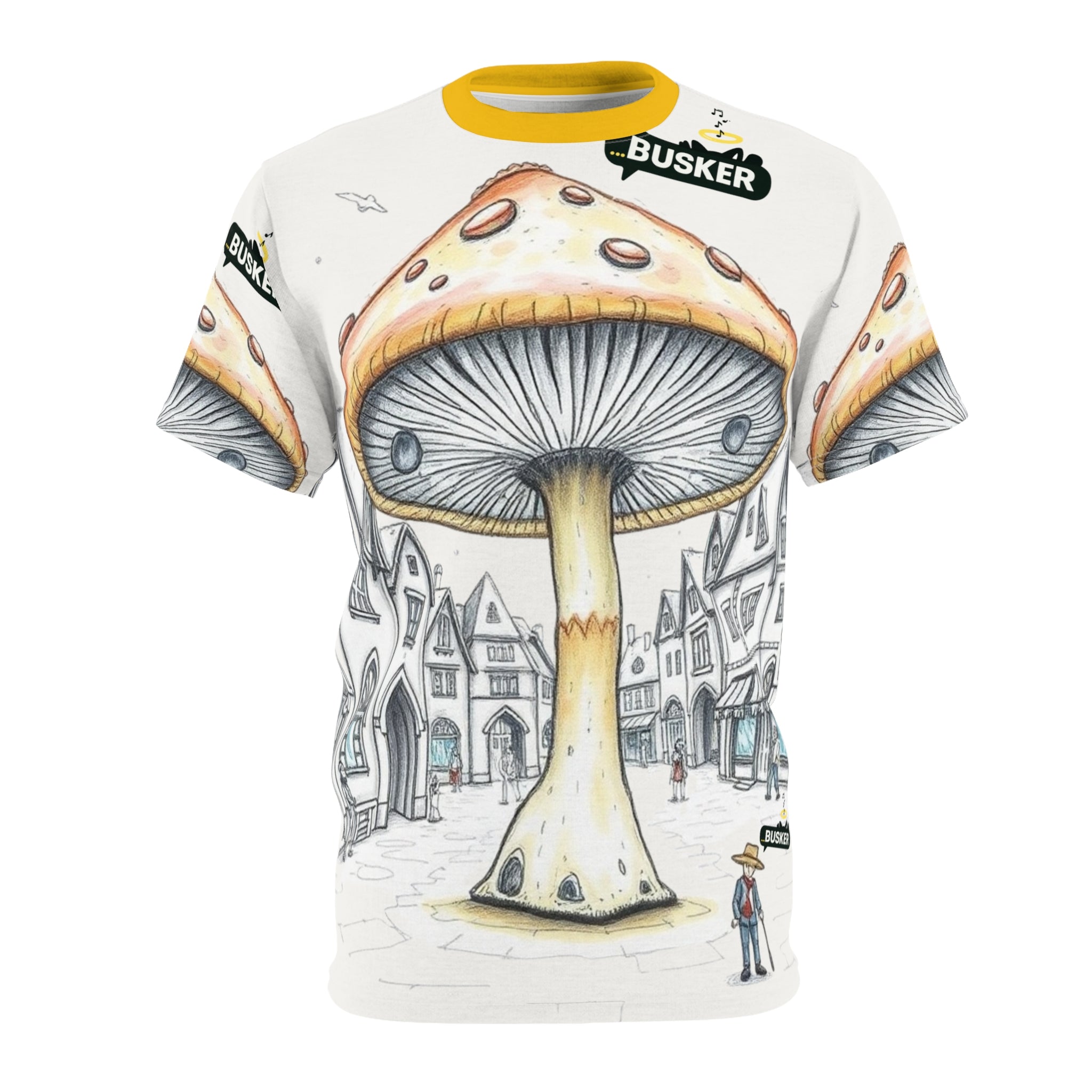 Whimsical Mushroom Graphic Tee, Unisex Art Tee, Quirky t-shirt, Unique Gift, Nature Lovers Apparel, Casual Wear