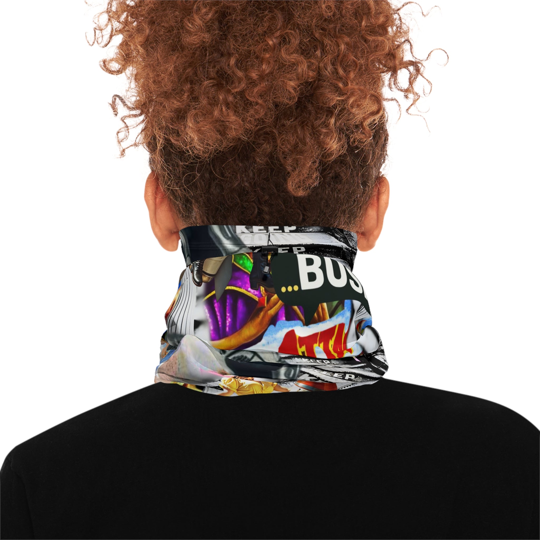 Colorful Winter Neck Gaiter with Drawstring - Fashionable & Functional