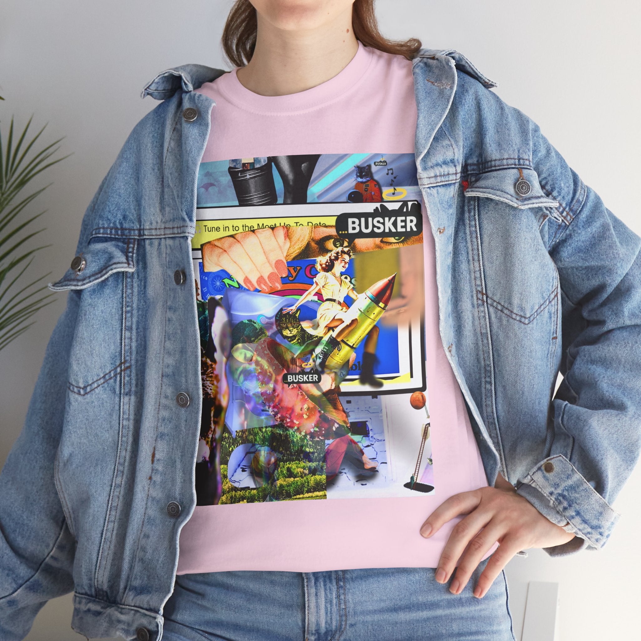 Cool Graphic Unisex Heavy Cotton Tee - 'Busker' Design