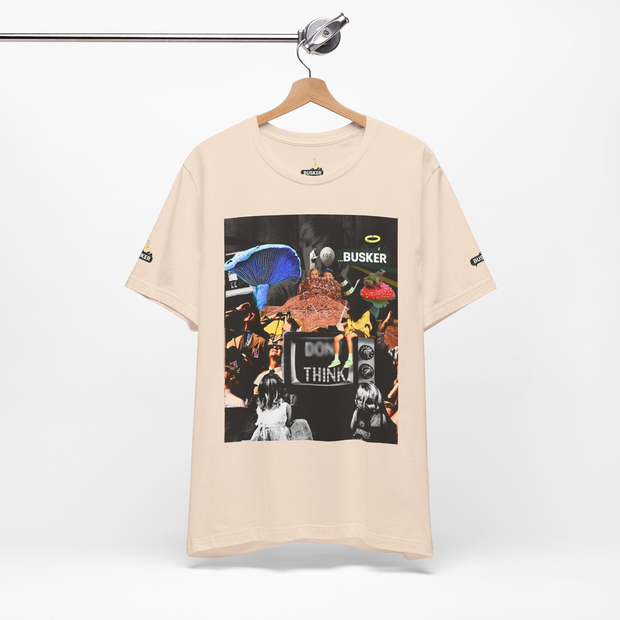 Creative Unisex Graphic Tee - 'I Don't Think' Busker Design