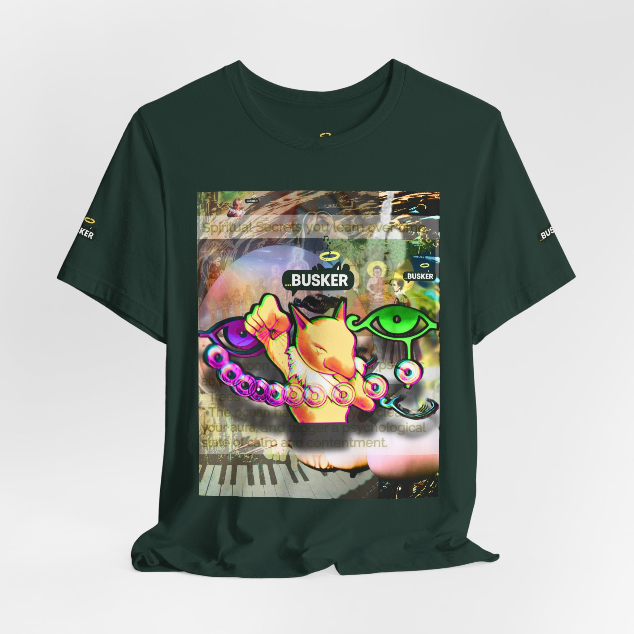 Vibrant Busker Art Tee for Creative Souls