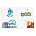 Support Your Busker Sticker Sheets | Unique Musician Art, Vinyl Decals, Cute Gift for Music Lovers, Home Decor, Festival Accessories