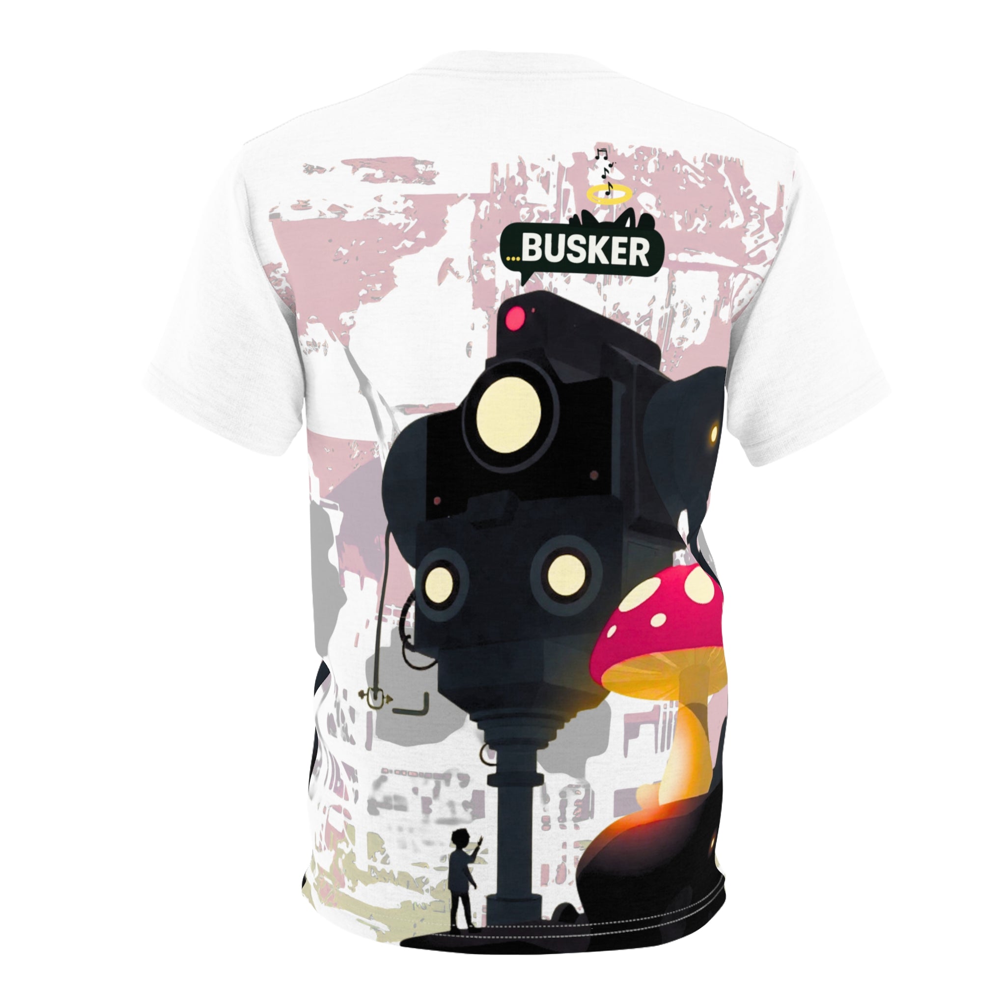 Busker-Inspired Unisex Tee, Creative Street Art Shirt, Unique Graphic Tee, Gift for Artists, Cool Casual Wear