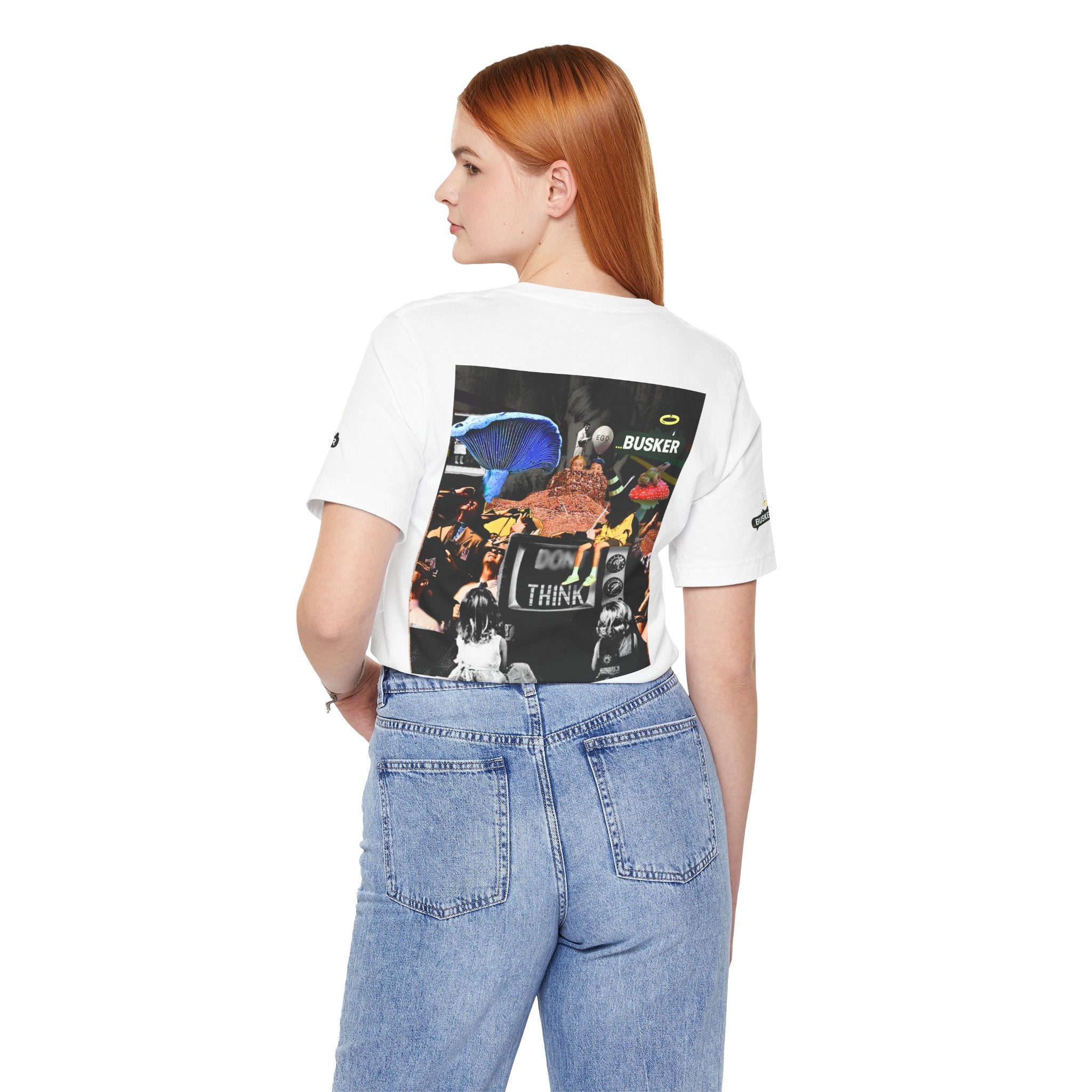 Creative Unisex Graphic Tee - 'I Don't Think' Busker Design