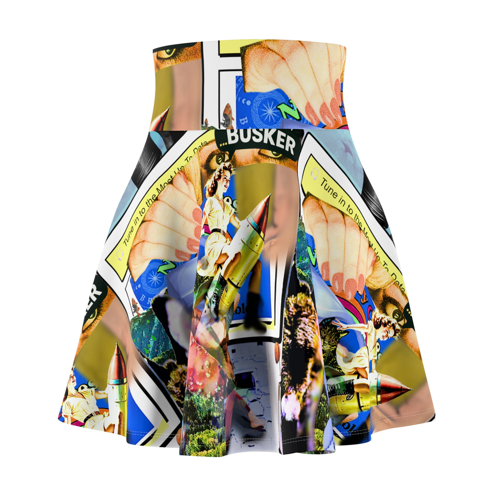 Vibrant Women's Skater Skirt - Fun Travel-Themed AOP Design