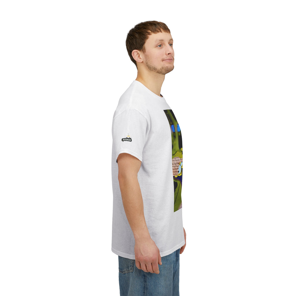 Artistic Unisex Heavy Cotton Tee - 'BUSKER' Graphic Design