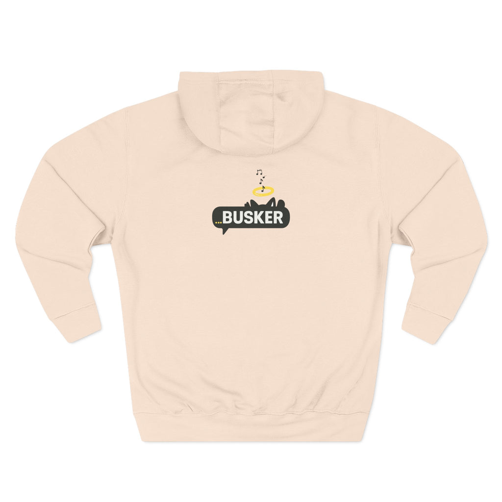 Busker Fleece Hoodie - Cozy Street Art Inspired Hoodie for Music Lovers, Casual Wear, Gift for Musicians, Concert Attire, Relaxed Fit