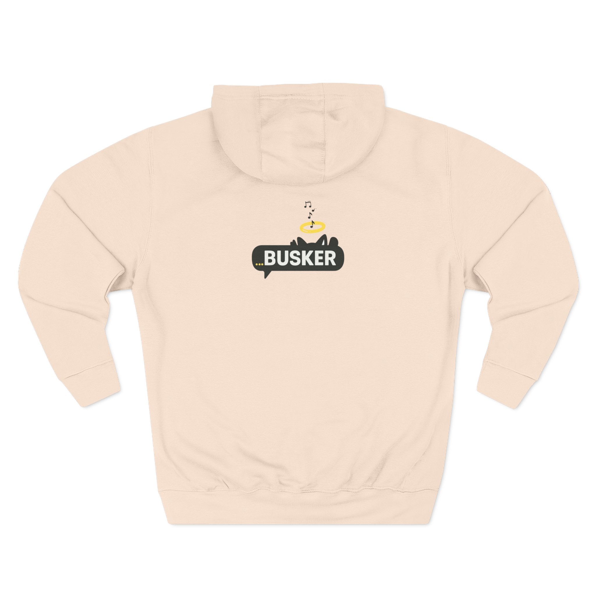 Busker Fleece Hoodie - Cozy Street Art Inspired Hoodie for Music Lovers, Casual Wear, Gift for Musicians, Concert Attire, Relaxed Fit