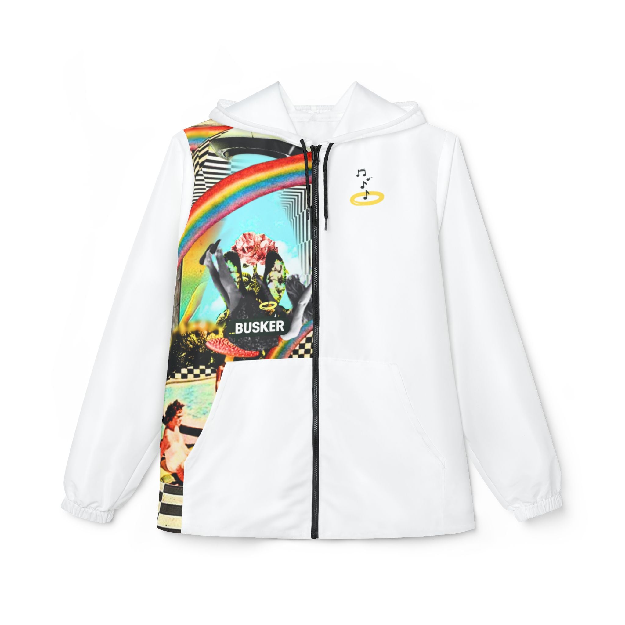 Colorful Busker Windbreaker Jacket - Unique AOP Design