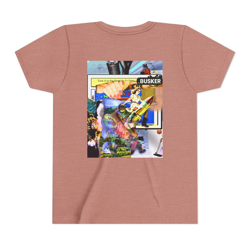 Colorful Youth Short Sleeve Tee - "Busker" Graphic Art Top