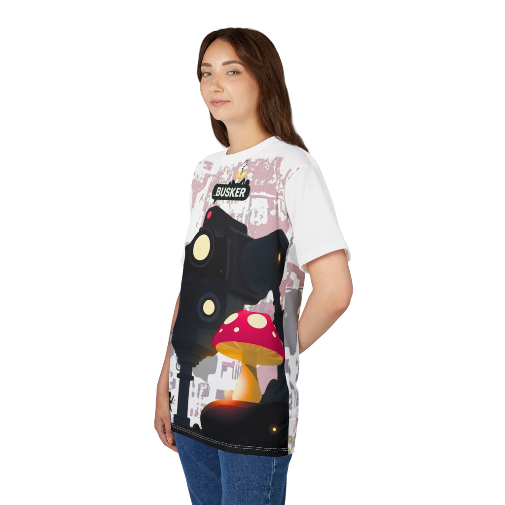 Busker-Inspired Unisex Tee, Creative Street Art Shirt, Unique Graphic Tee, Gift for Artists, Cool Casual Wear