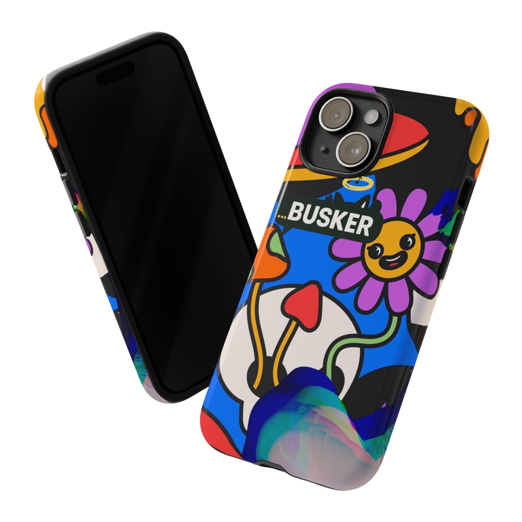 Colorful Phone Case, Cute Phone Accessories, Gift for Music Lovers, Fun Tech Gear, Unique Floral Design Case