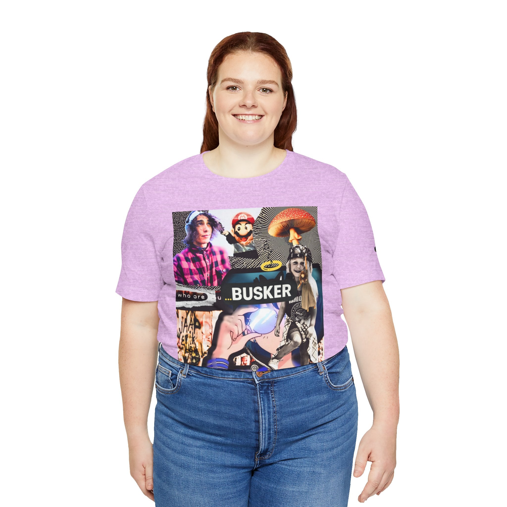 Busker Vibe Unisex Tee - Music & Art Collage Design