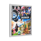 Busker Collage Matte Canvas Print — Framed Multi‑Color Wall Art