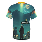 Cosmic Busker Unisex Tee, Galaxy T-Shirt, Sci-Fi Short Sleeve Shirt, Unique Graphic Top, Music Lover Gift, Street Performer Apparel