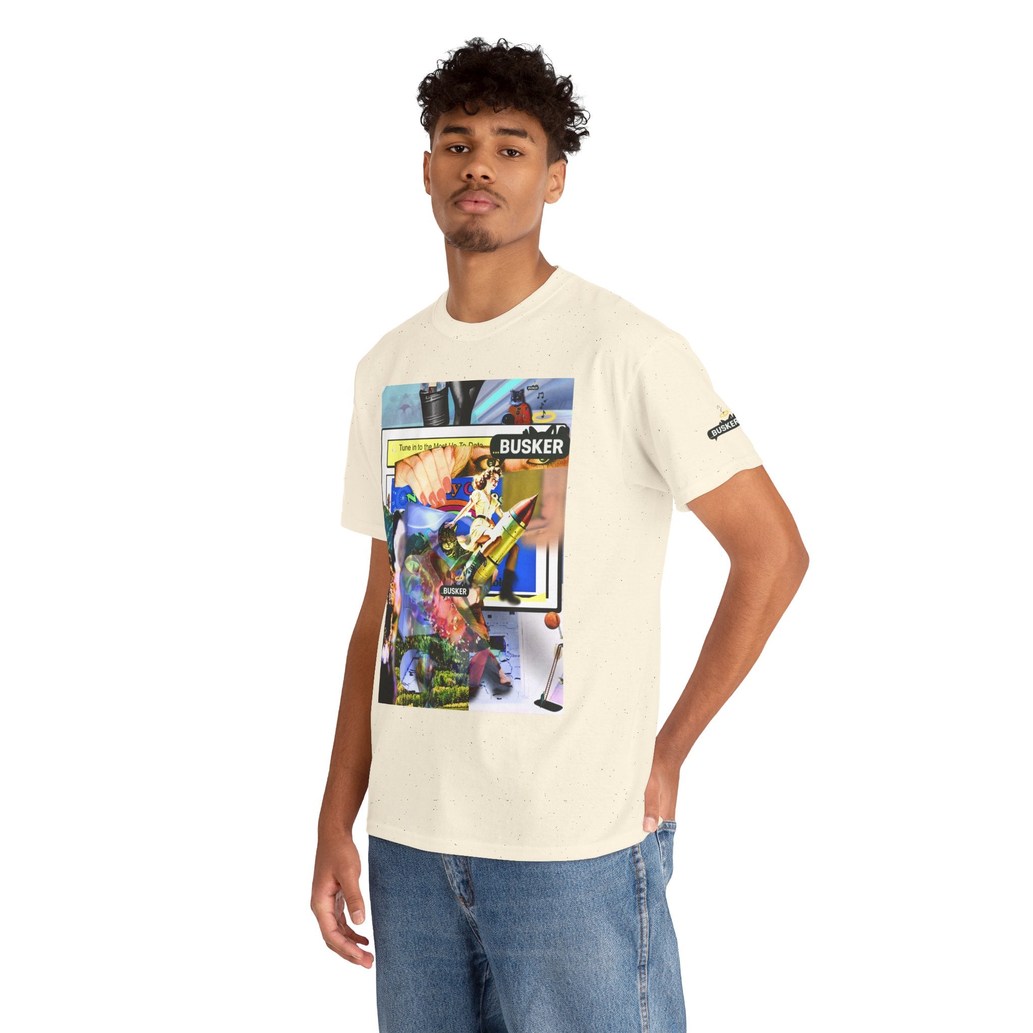 Cool Graphic Unisex Heavy Cotton Tee - 'Busker' Design
