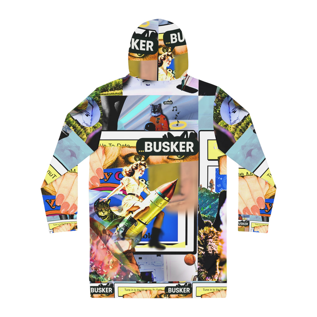 Colorful Women's Hoodie Dress with Graphic Print - Perfect for Fun Outings