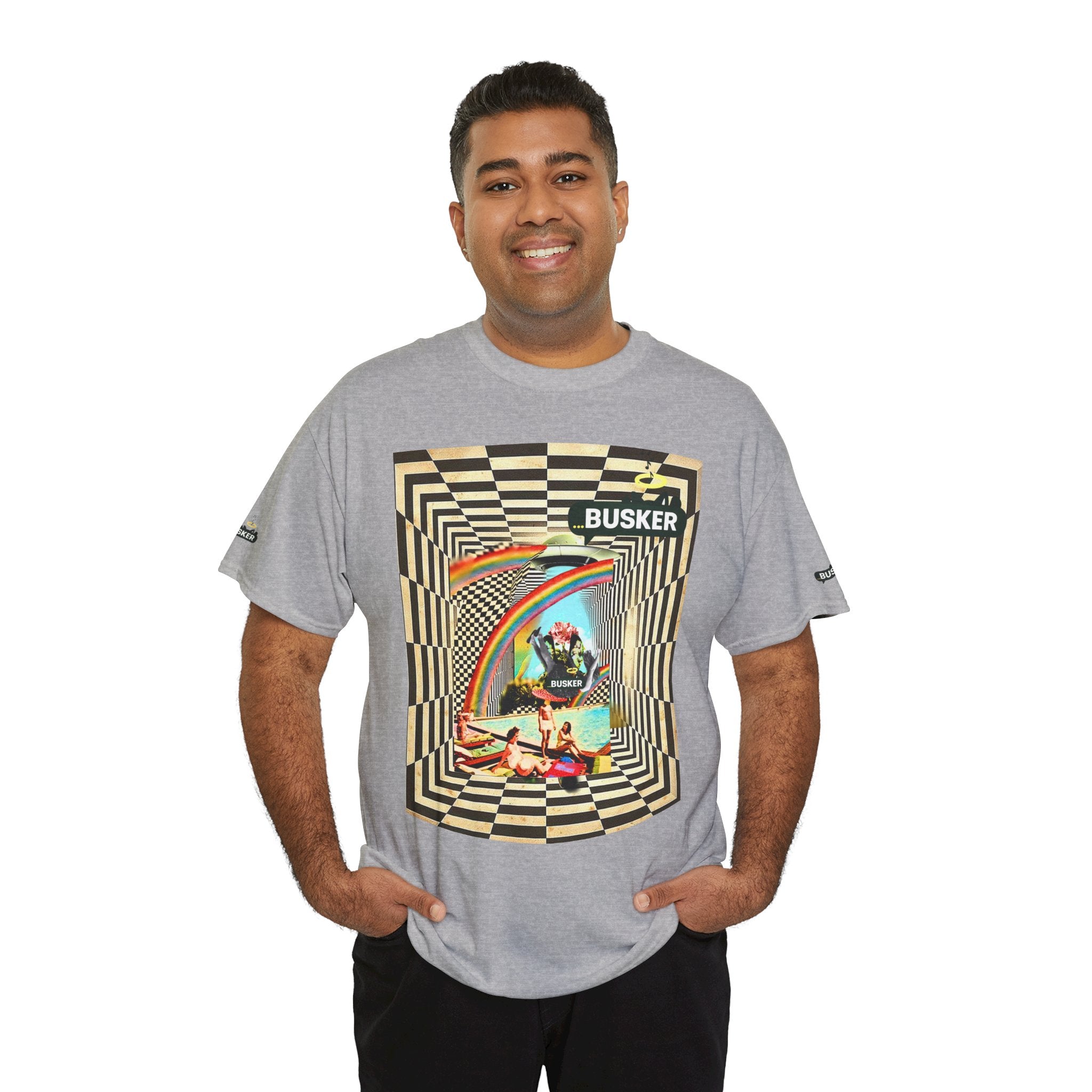 Retro Busker Graphic Tee - Unisex Heavy Cotton