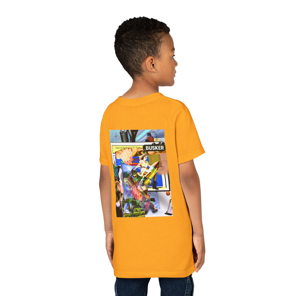 Colorful Youth Short Sleeve Tee - "Busker" Graphic Art Top