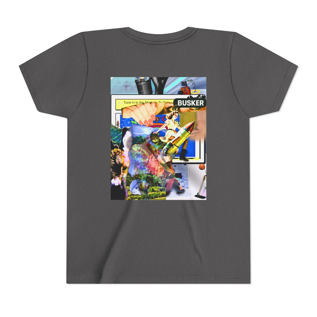 Colorful Youth Short Sleeve Tee - "Busker" Graphic Art Top