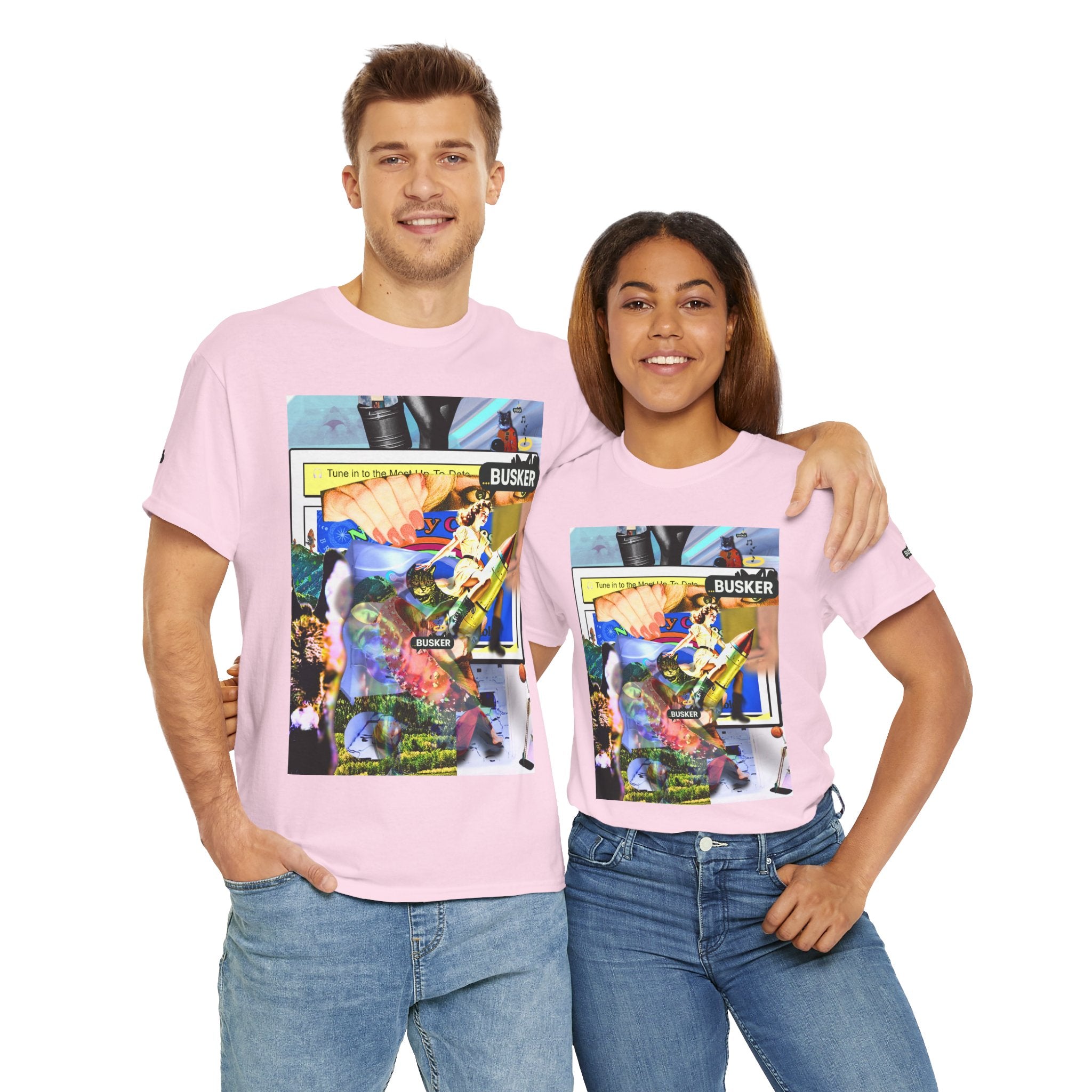 Cool Graphic Unisex Heavy Cotton Tee - 'Busker' Design