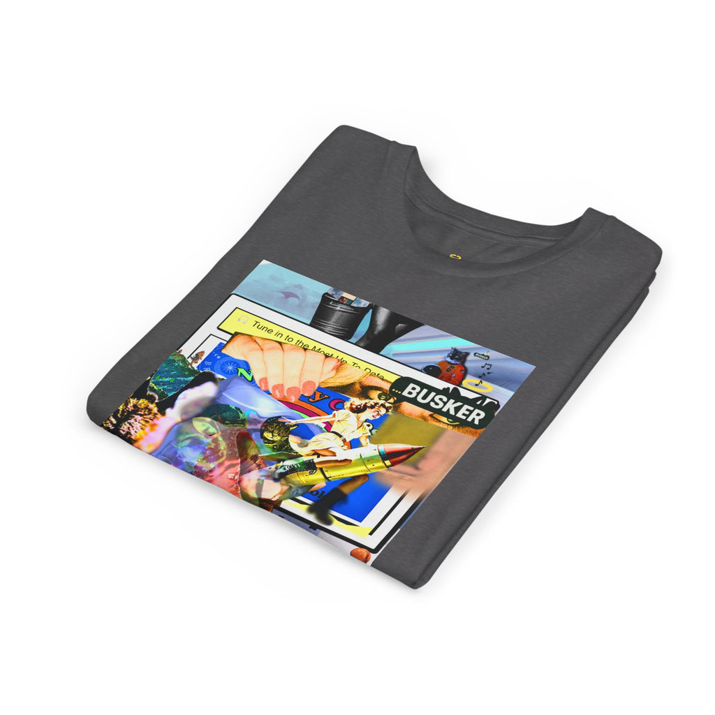 Colorful Youth Short Sleeve Tee - "Busker" Graphic Art Top